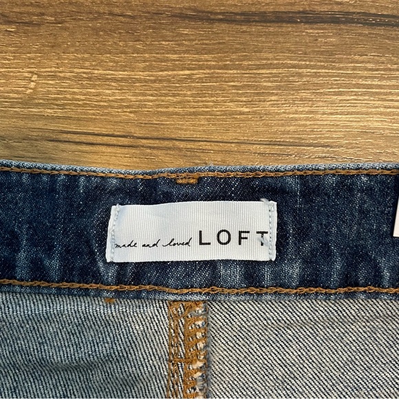 Straight Cropped High Rise Jeans Distressed Size 28 Medium Wash Preppy Summer - Picture 5 of 9